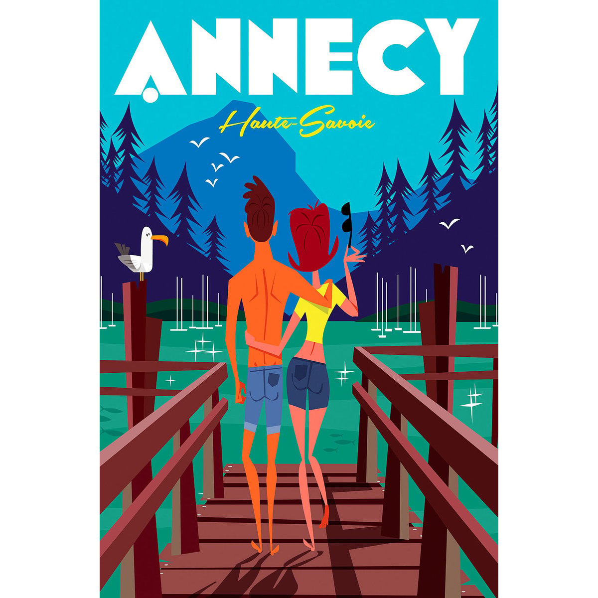 Tableau le pont des amours annecy lac tableau alu dibond, HEXOA