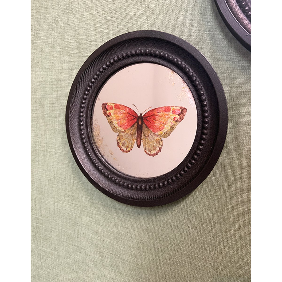 Déco murale encadrée papillon 23cm noir, EMDE