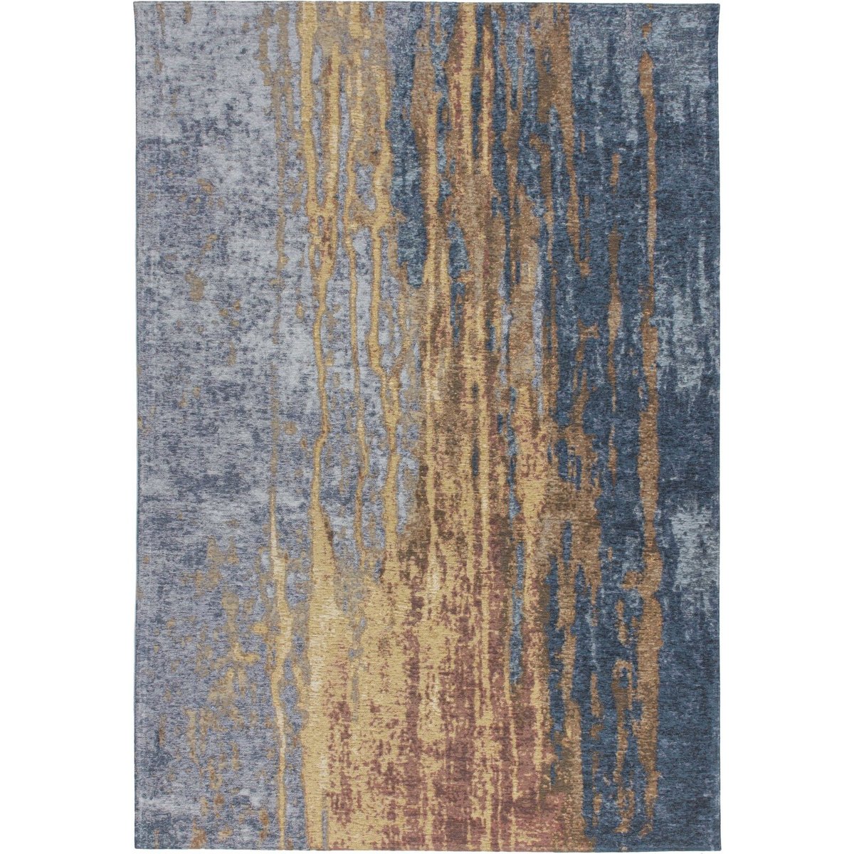 Tapis rectangulaire tissé à la main beige, bleu, ARTE ESPINA