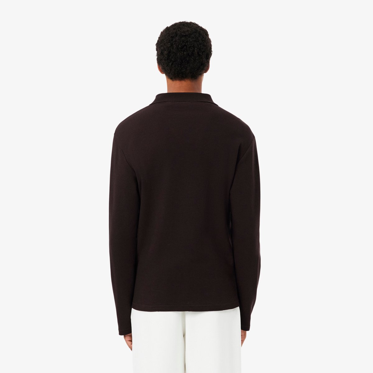 T-shirt d'intérieur coton gaufré marron-3la, LACOSTE