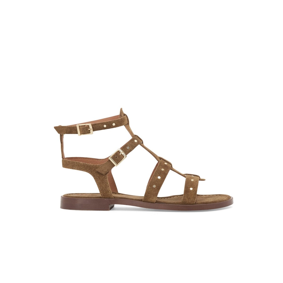 Sandale Plate en cuir CYNTHIA camel, MELLOW YELLOW