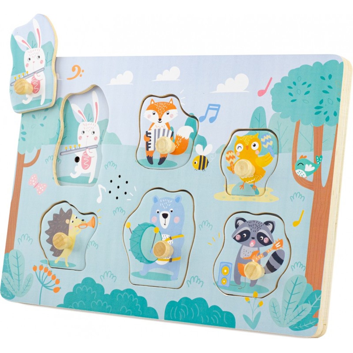 Puzzle sonore Les animaux musiciens vert, ULYSSE