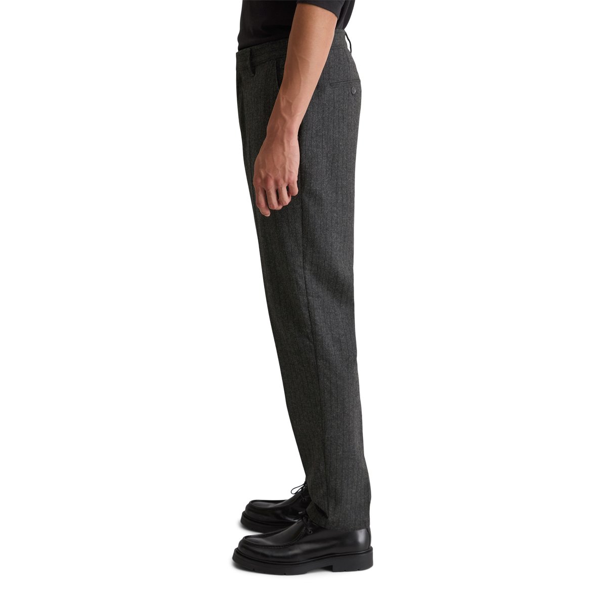 Pantalon modèle Belsbo relaxed en laine Tech douce noir, MARC O'POLO
