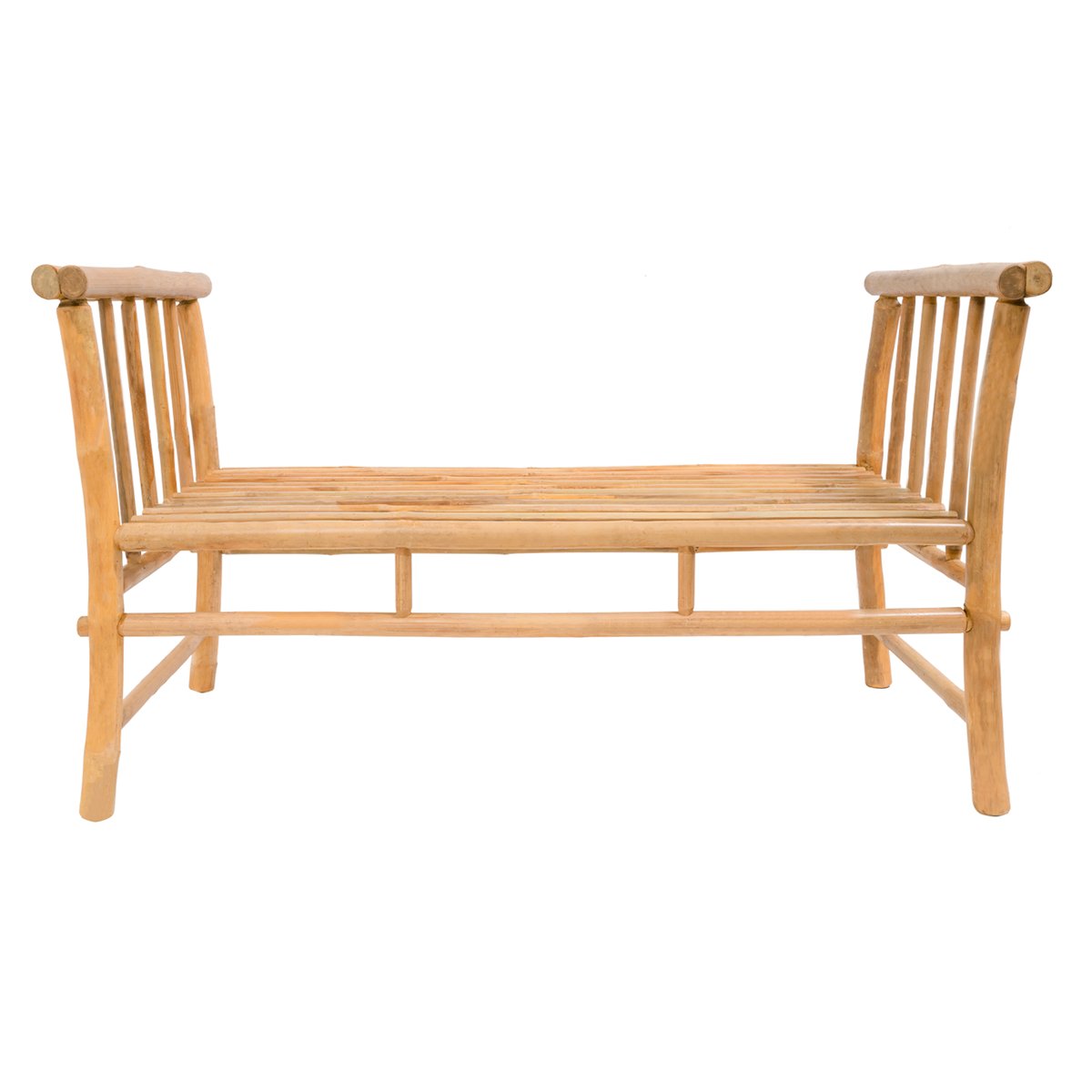 Banc en bois de bambou et tissu, DILI bois naturel, NORDLYS