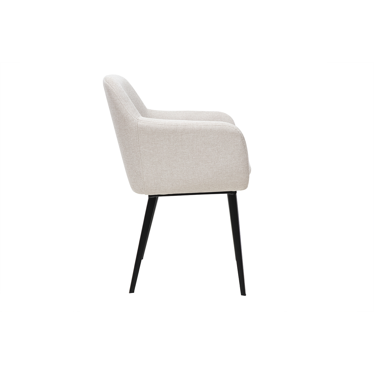 Chaises en tissu velours bleu pétrole et métal noir (lot de 2) AMIKA beige, MILIBOO