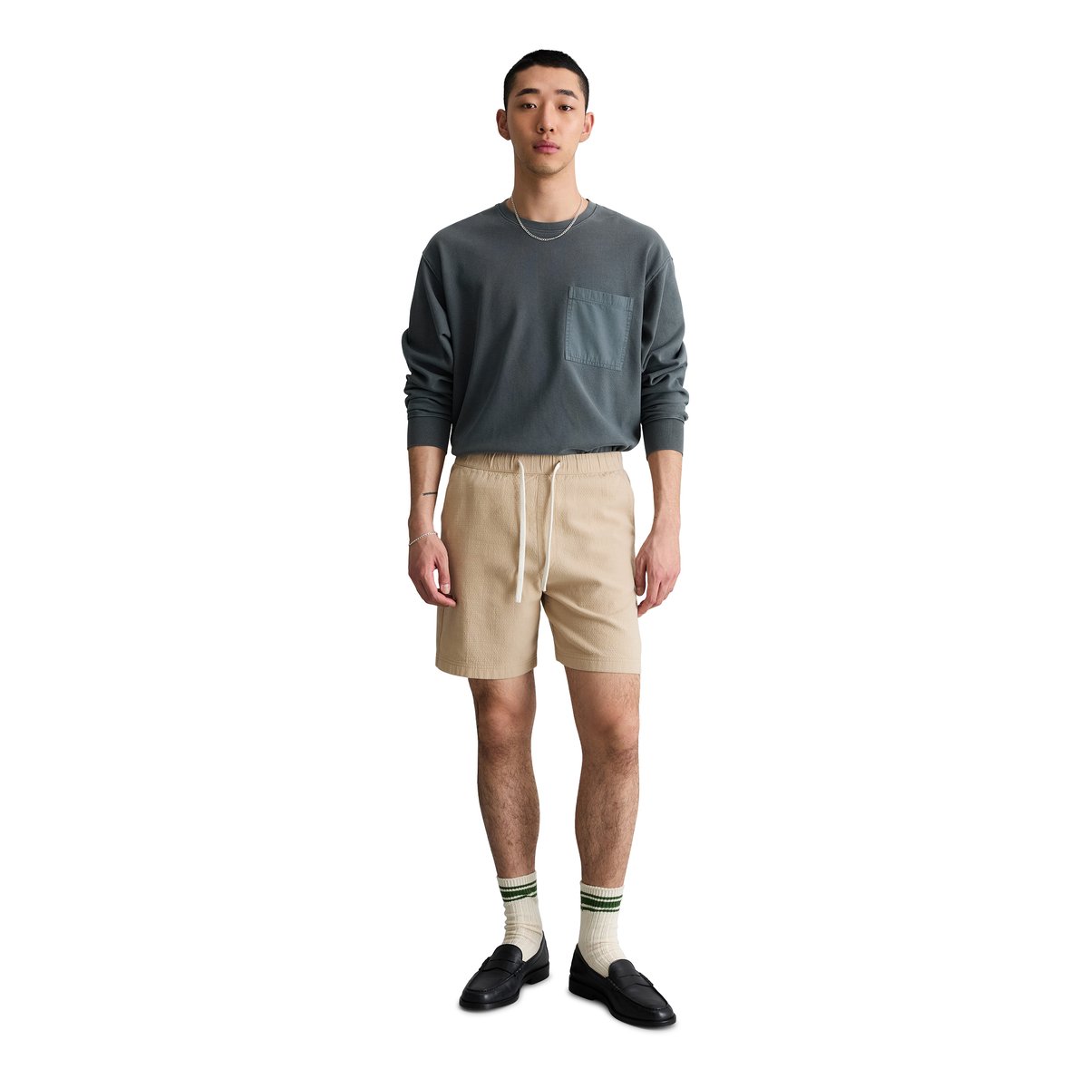 Short régulier avec ceinture élastique beige, MARC O’POLO DENIM