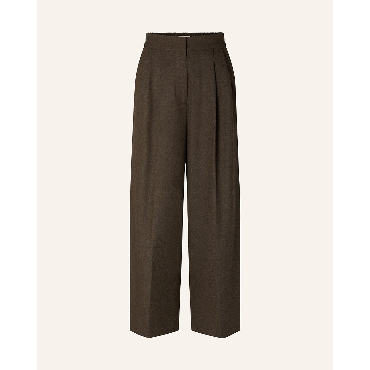 Pantalon large à pinces, HOJIKI kaki, SESSUN