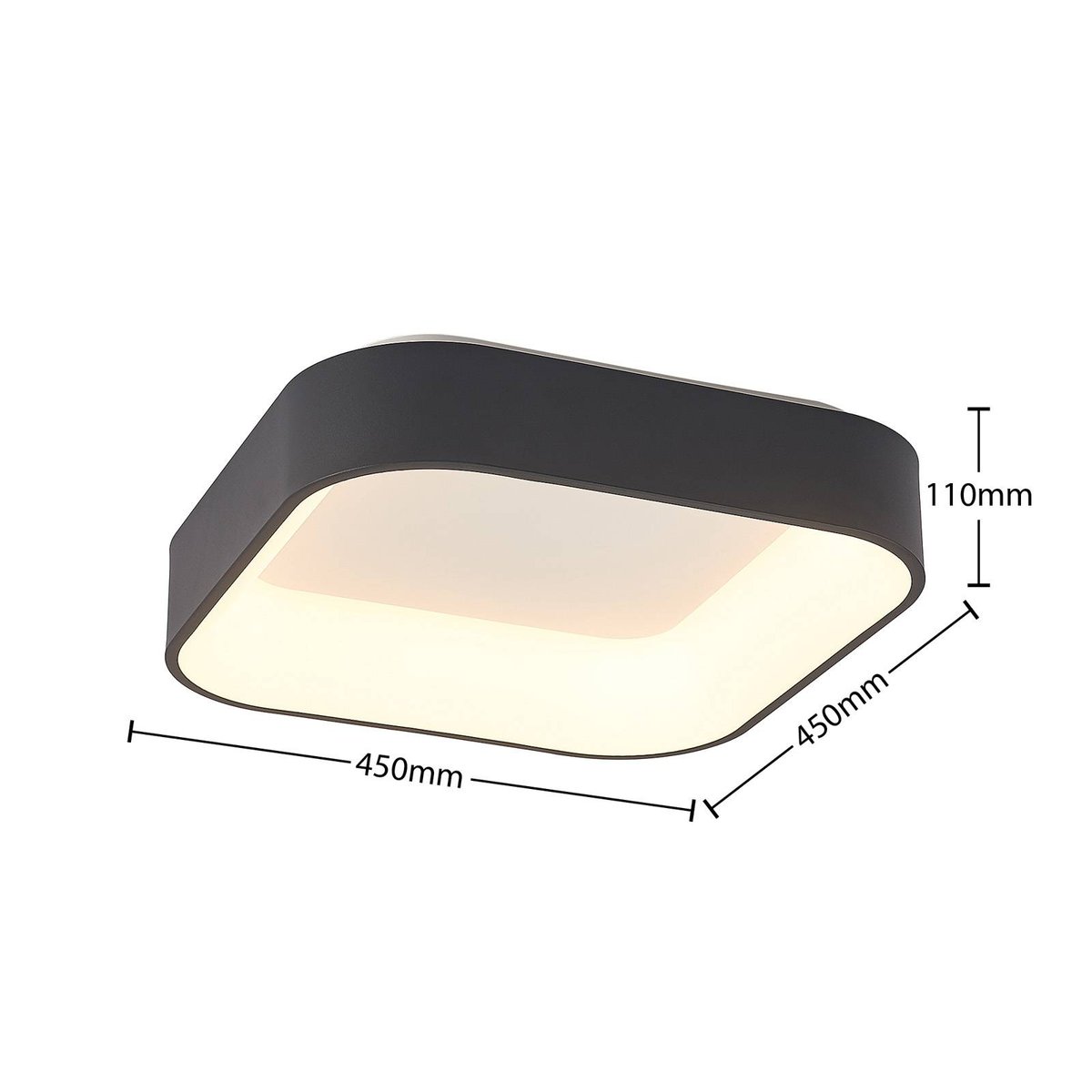 Plafonnier en métal moderneLED, Aleksi noir sable, blanc, ARCCHIO
