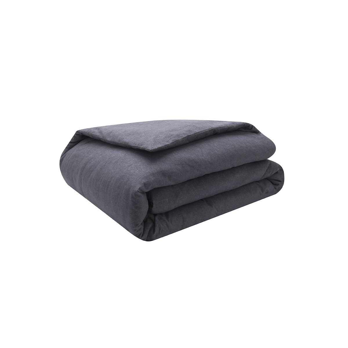 Housse de couette unie en flanelle de coton, FRISSON gris anthracite, ESSIX