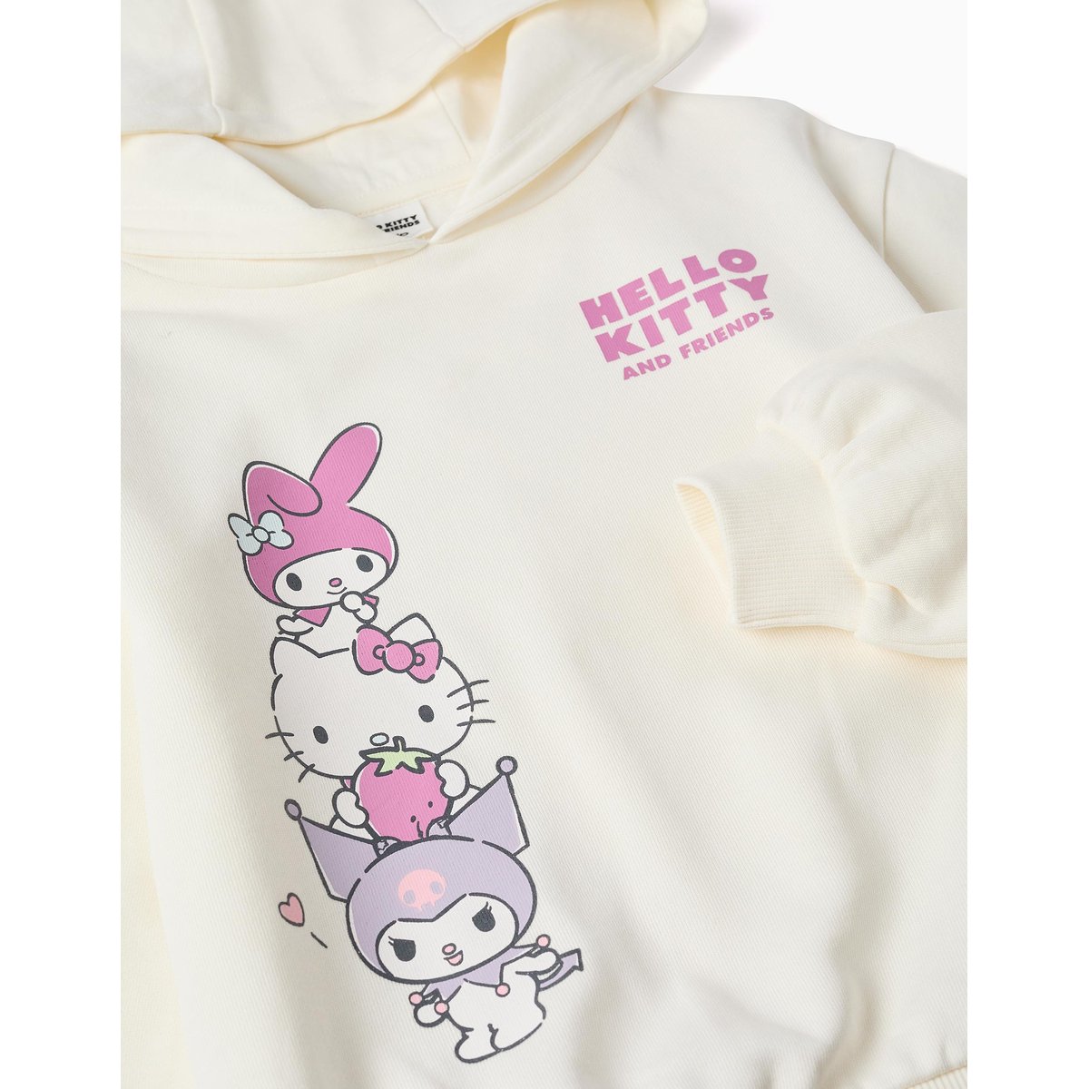 Sweat en coton peigné avec imprimé Hello Kitty blanc, ZIPPY