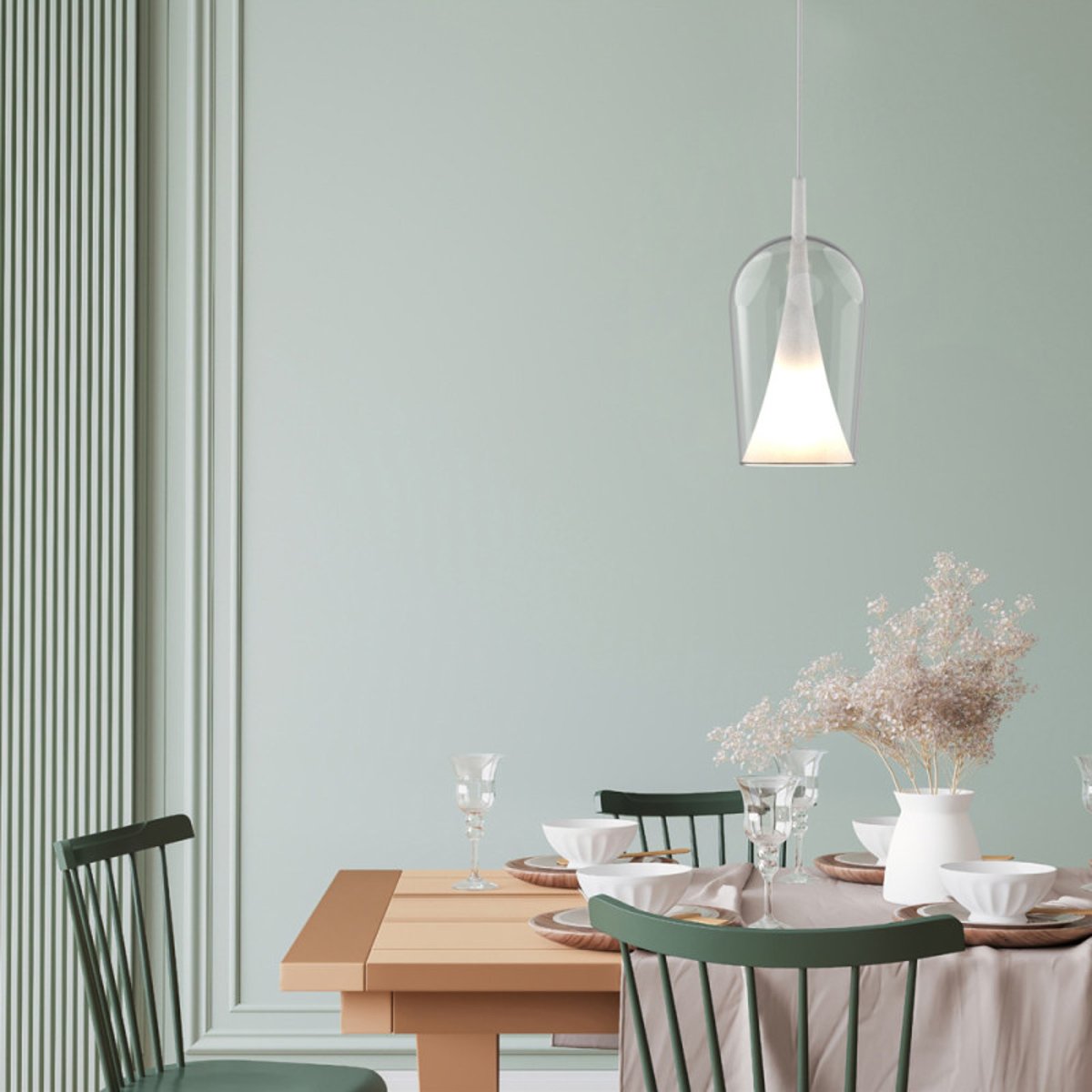 Suspension verre transparent Elsa transparent, MILLUMINE