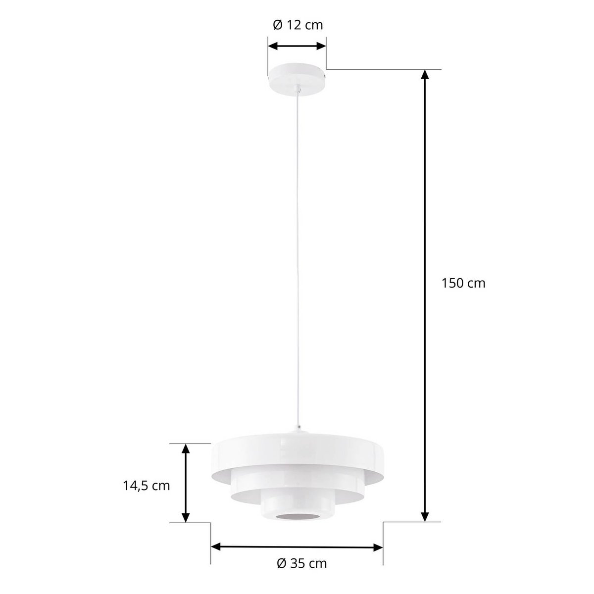 Suspension en métal design, Tivra blanc, LINDBY