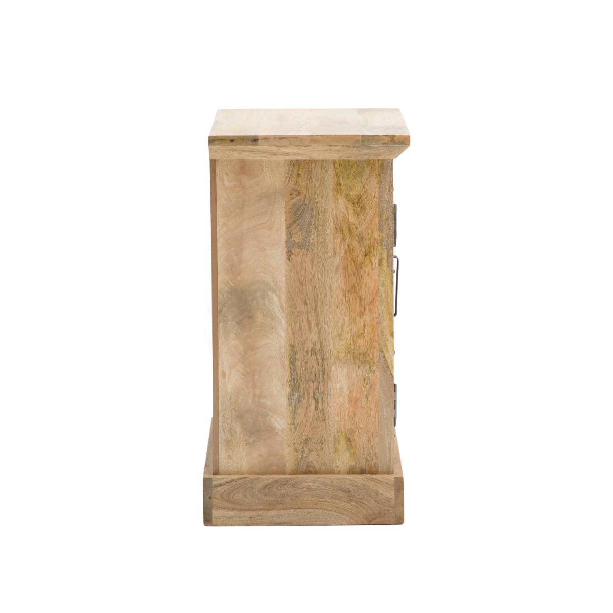 Chevet en bois de manguier SAHARA gris, MADE IN MEUBLES