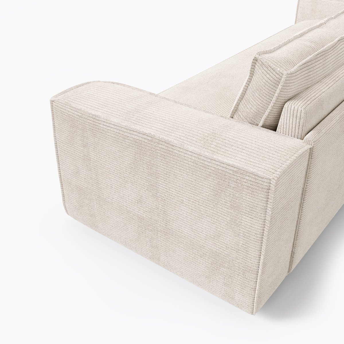 Canapé convertible express matelas Dunlopillo 160cm 3 places en velours côtelé JOAN crème, SIA HOME