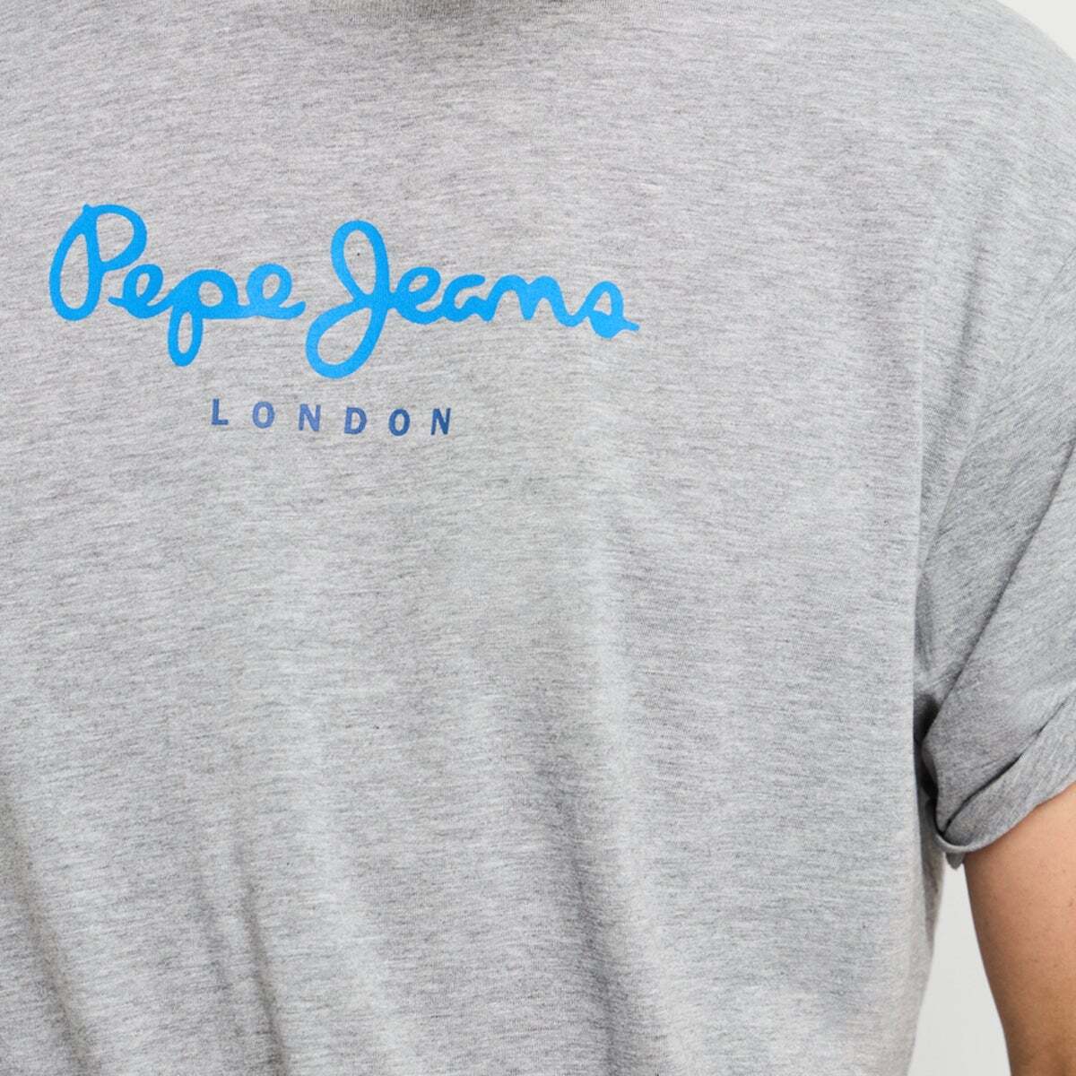 T-Shirt Coupe Regular Avec Logo gris chine, PEPE JEANS