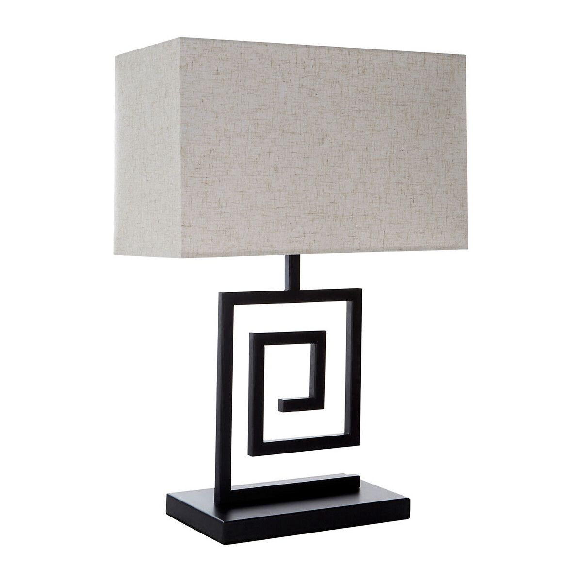 Lynsay Iron Spiral Table Lamp with Natural Shade black, FIFTY FIVE SOUTH