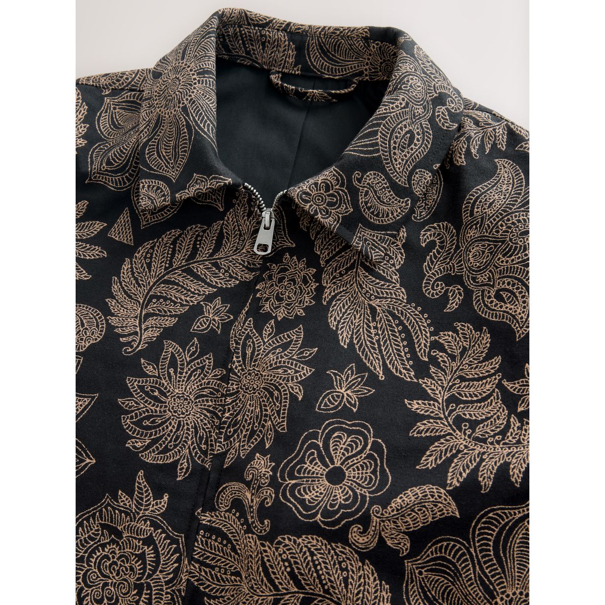 Veste zippée à motif floral noir, NEXT