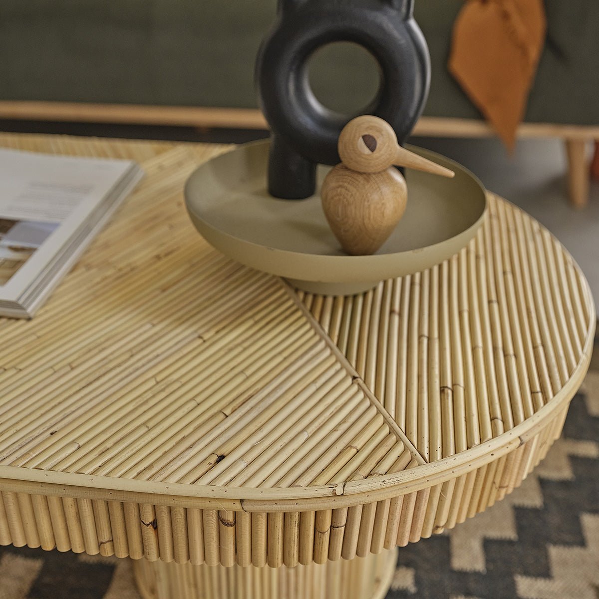 Table basse en canne de rotin 120 cm  ALMA naturel, BERAH GETAH