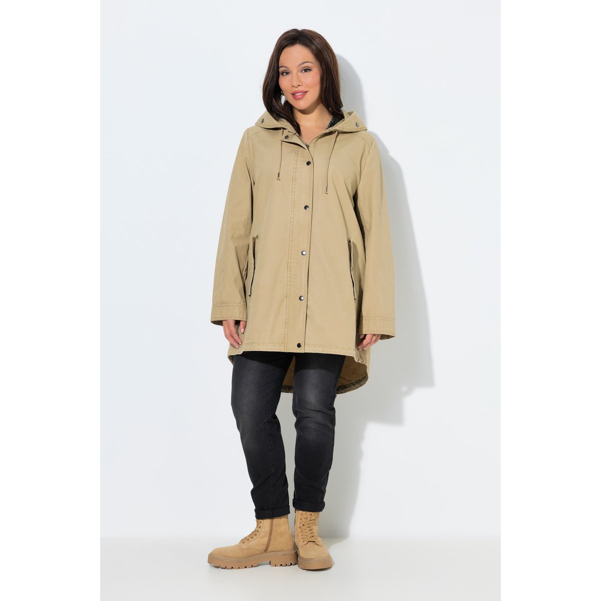 Parka en coton à capuche beige, ULLA POPKEN
