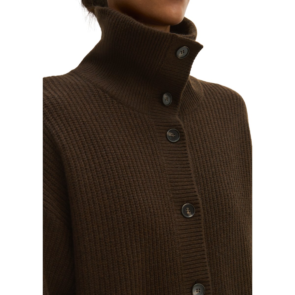 Cardigan ample en mélange de laine vierge douce marron, MARC O'POLO