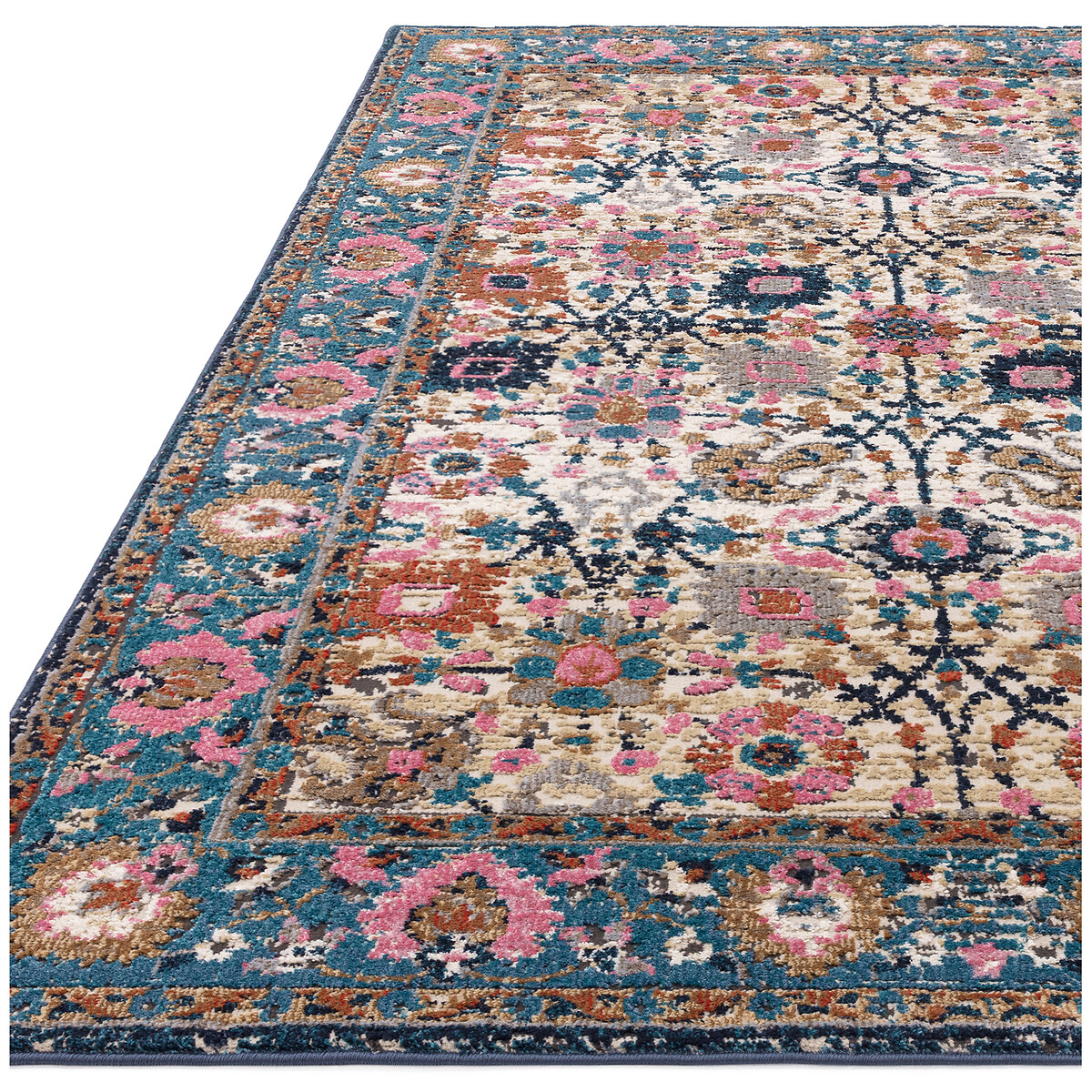 Floral Motif Persian Style Rug blue, ÉDITÉ