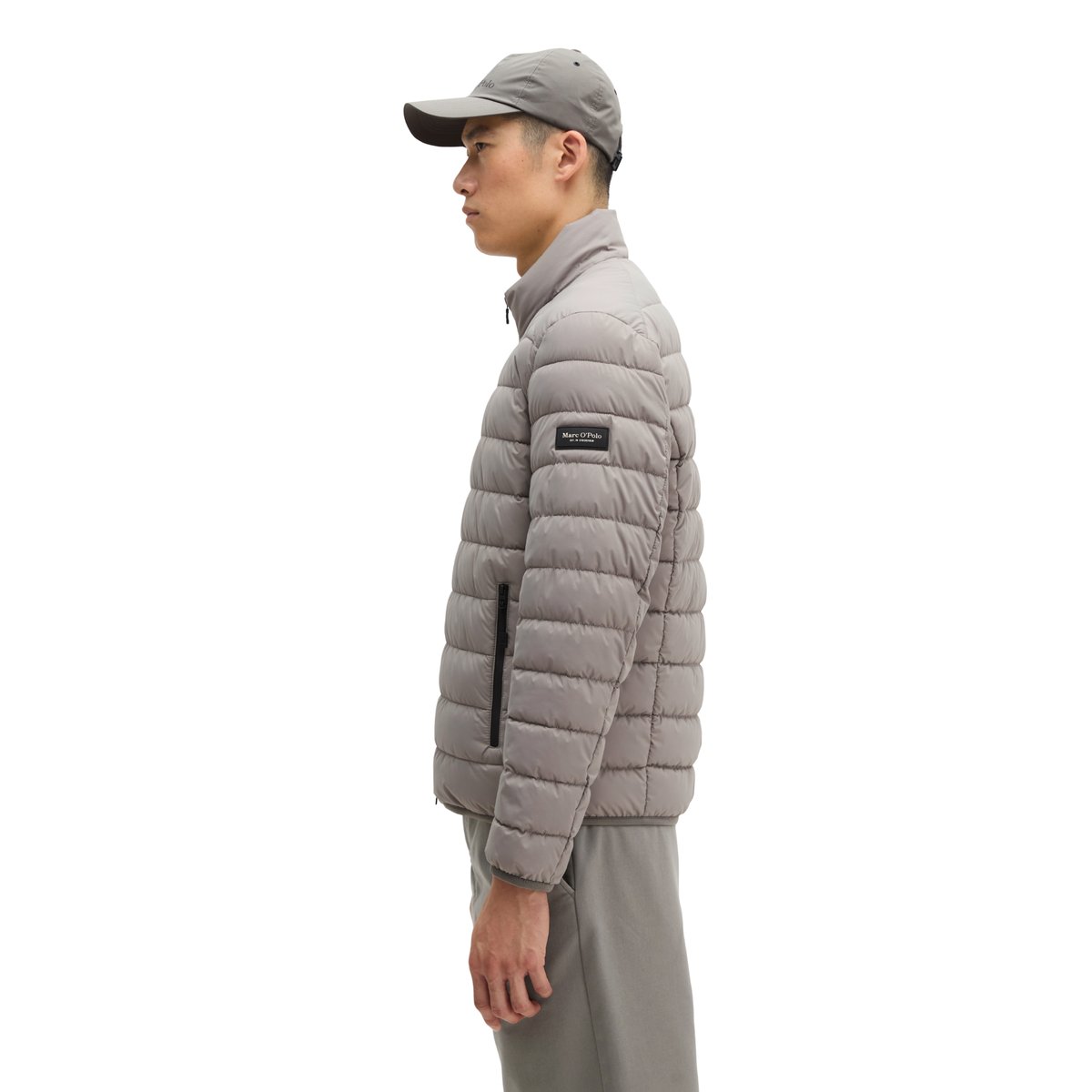 Veste matelassée regular en polyester performant recyclé gris, MARC O'POLO