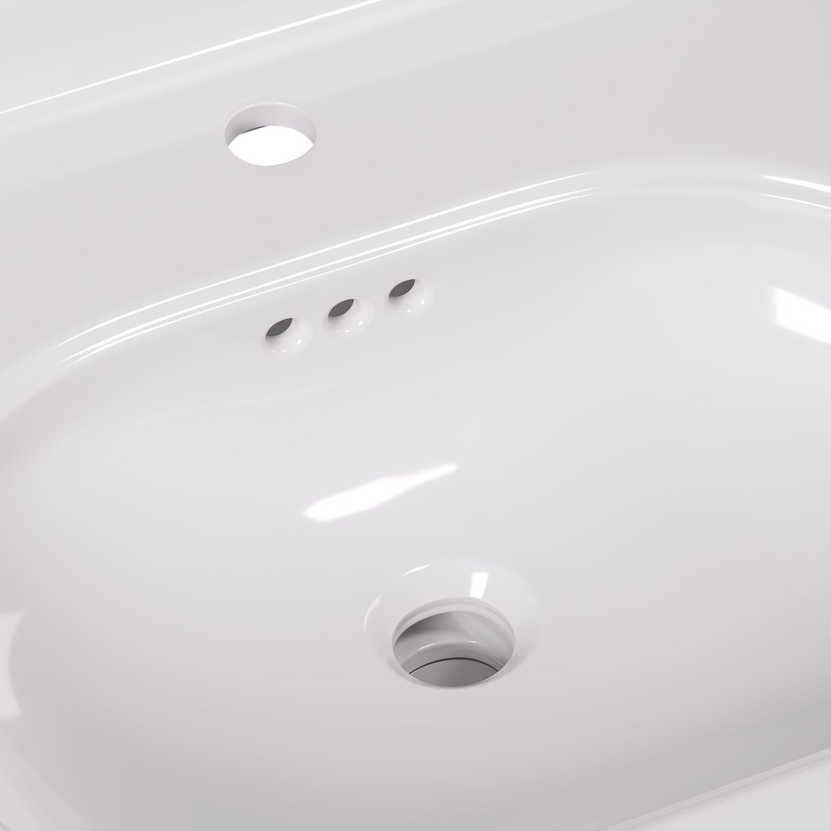 Plan vasque en céramique, CHARM charme blanc, SENSEA