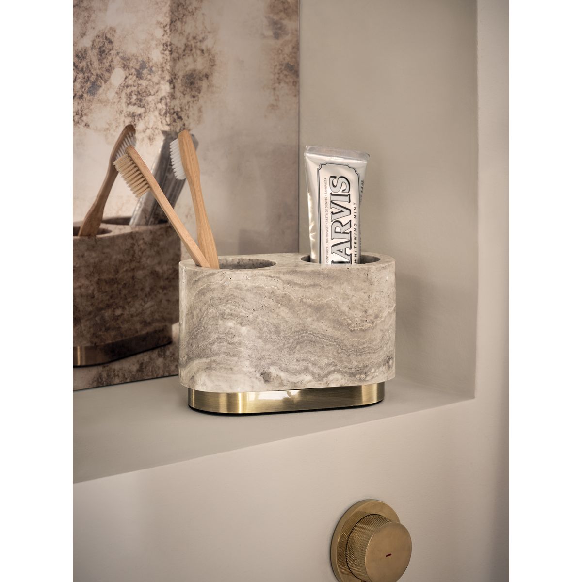 Porte-brosse à dents en marbre n. premium gris, NEXT