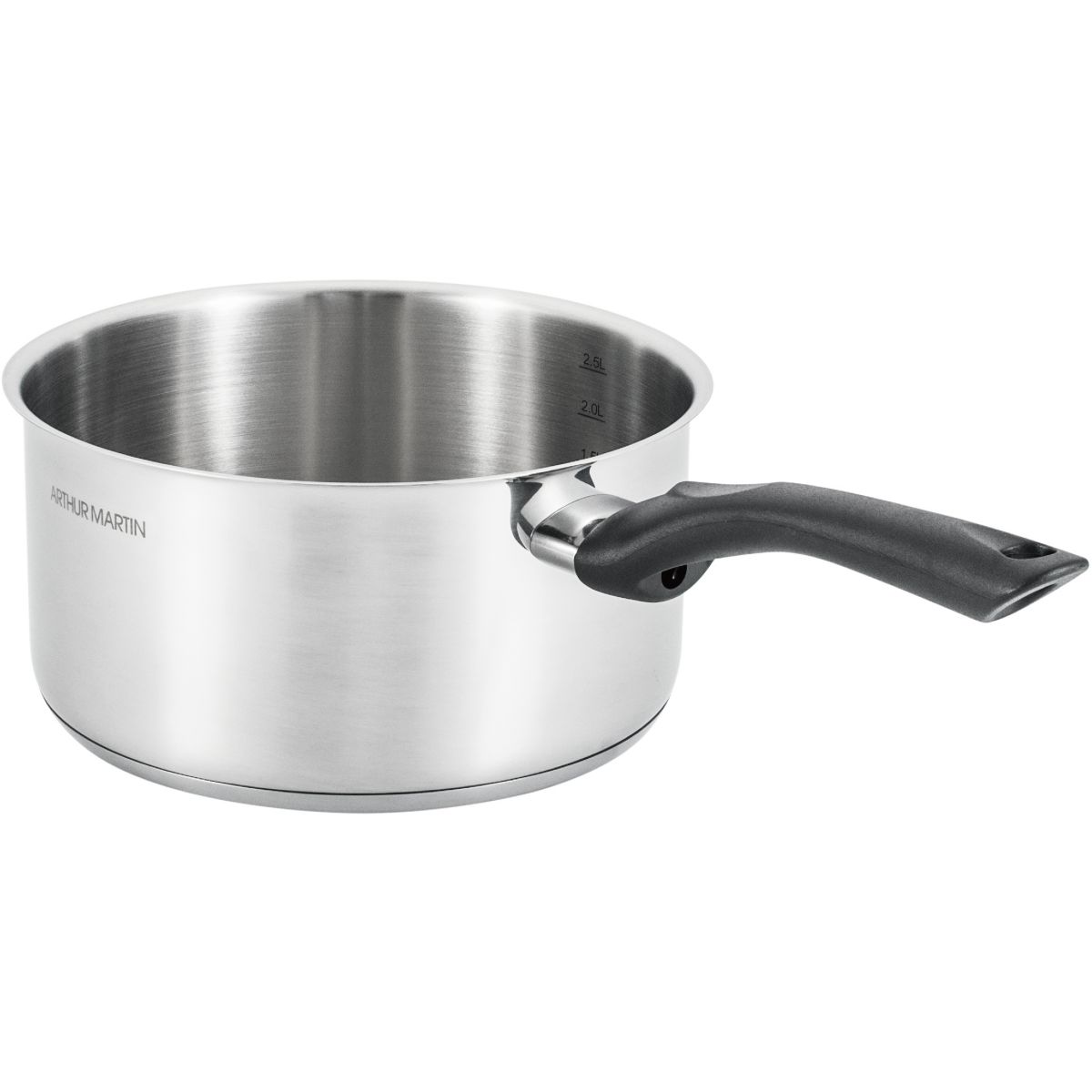 Casserole inox 20 cm manche fixe gris, ARTHUR MARTIN
