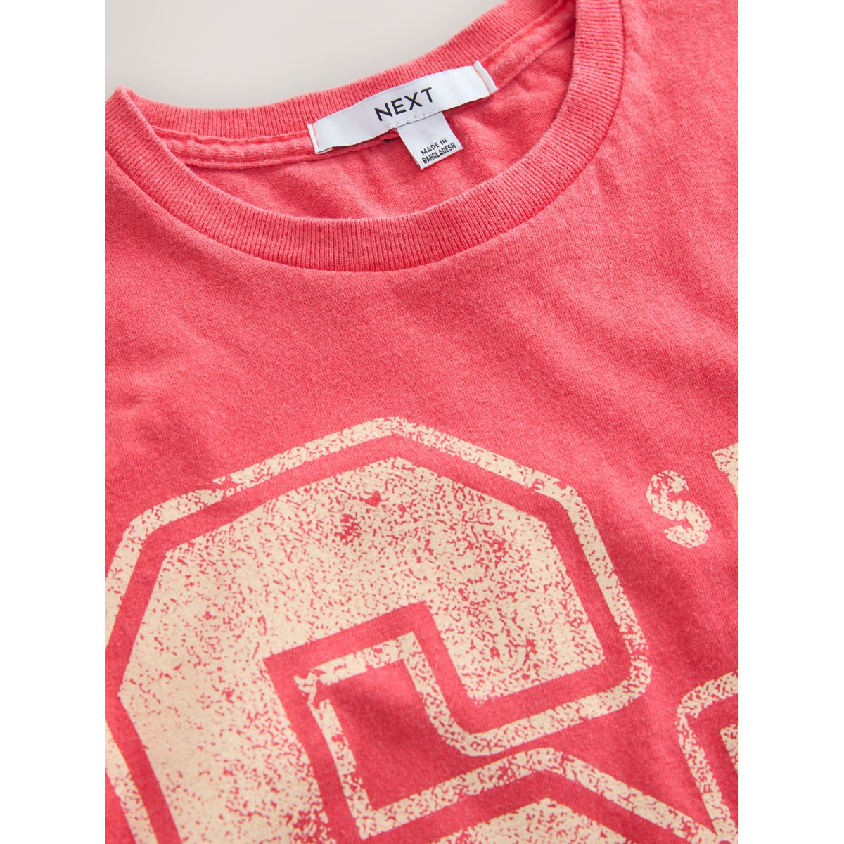 T-shirt ras du cou manches courtes à motif 67 rouge, NEXT