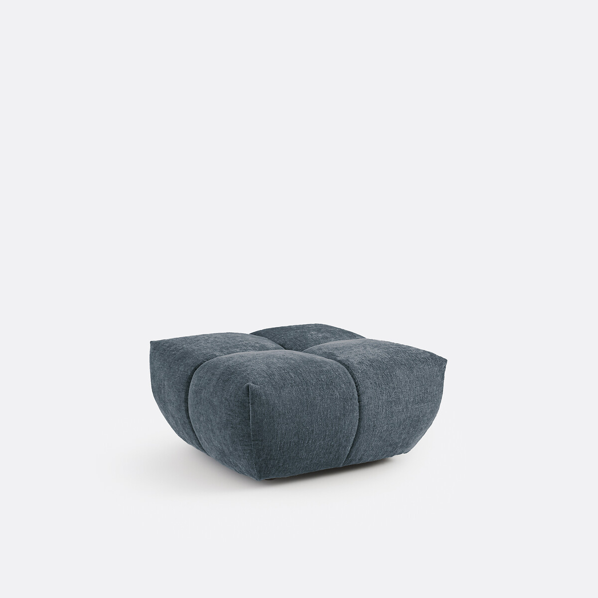 Pouf, velours épais, L83 cm, Nuria bleu, LA REDOUTE INTERIEURS