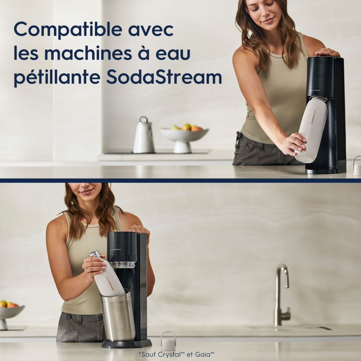 Bouteille isotherme Gourde Fizz & Go Cool sable couleur unique, SODASTREAM