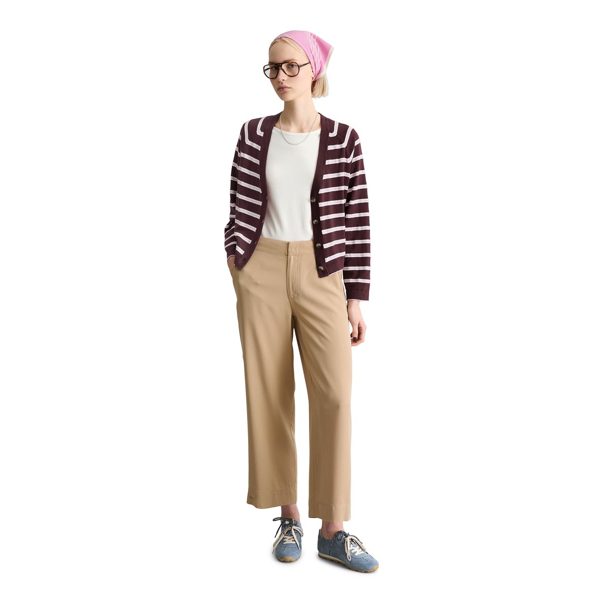 Pantalon relaxed en lyocell LENZING™ beige, MARC O’POLO DENIM