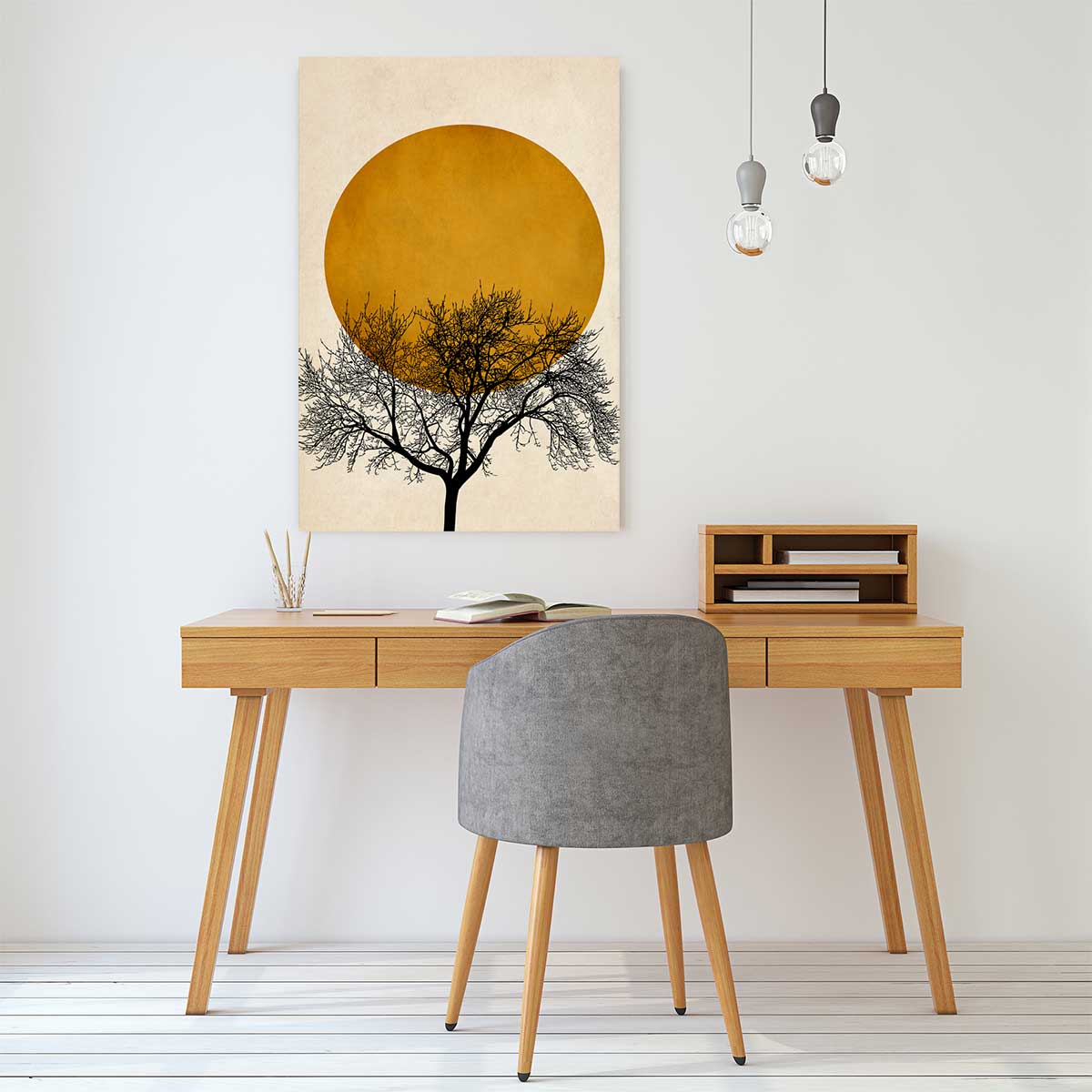 Tableau dessin arbre et sérénité tableau alu dibond, HEXOA