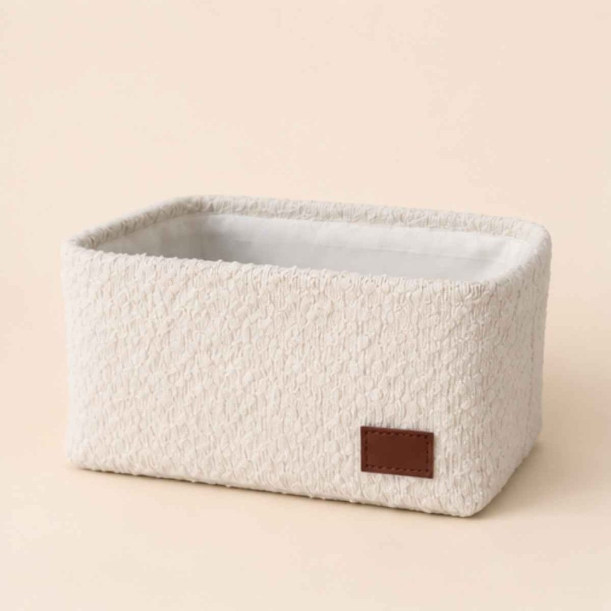 Lot de 3 paniers en bouclette beige, AZAO