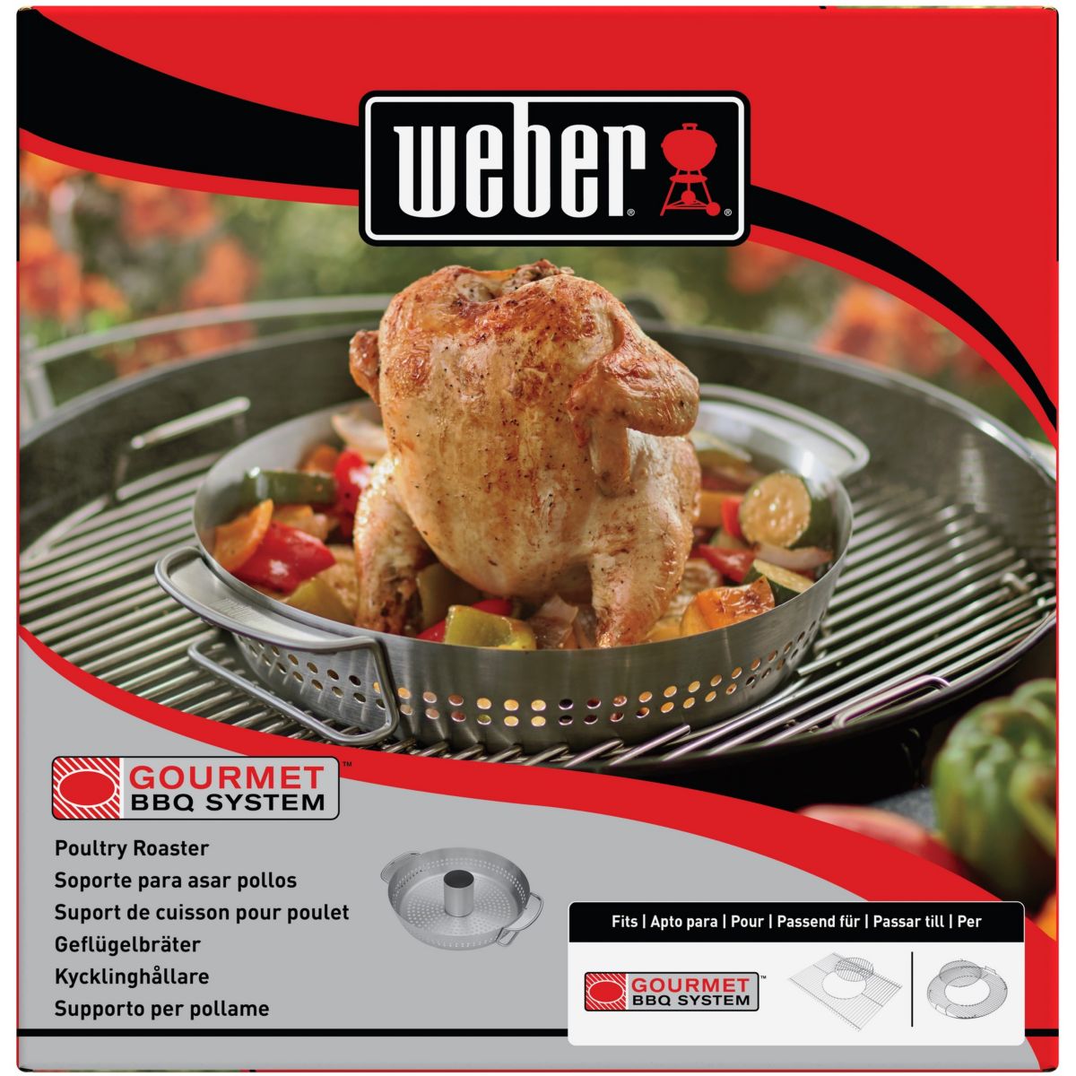 Support barbecue pour poulet Gourmet BBQ System argent, WEBER