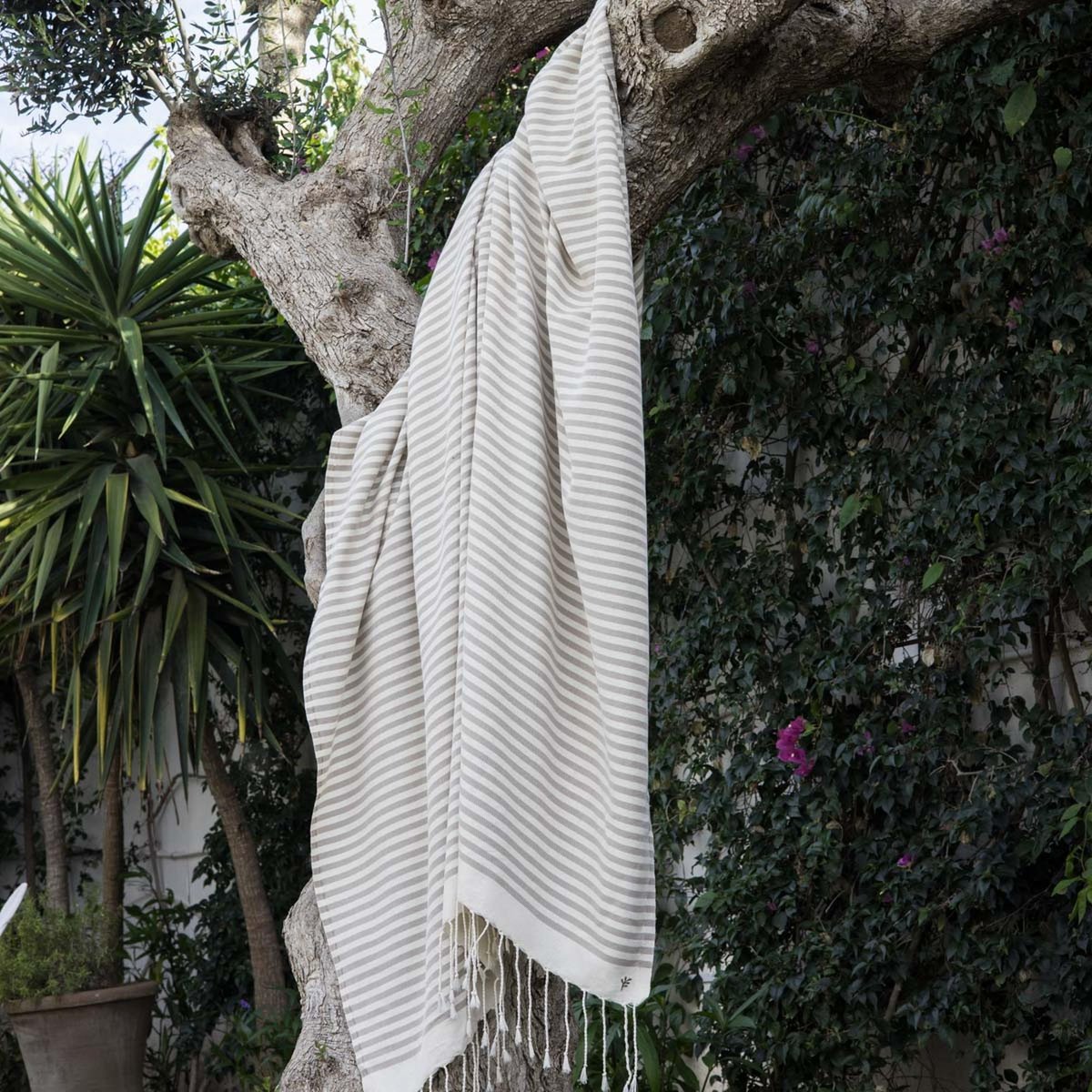 Fouta XXXL coton HOSSEGOR taupe, FEBRONIE