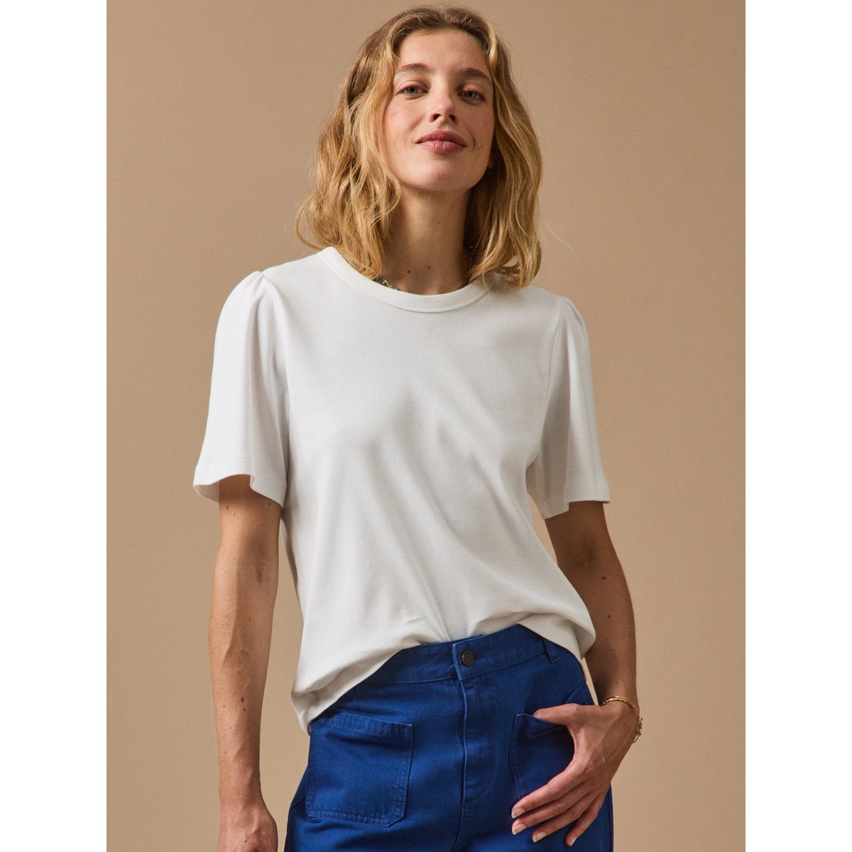 T-shirt manches courtes coton biologique blanc, CYRILLUS