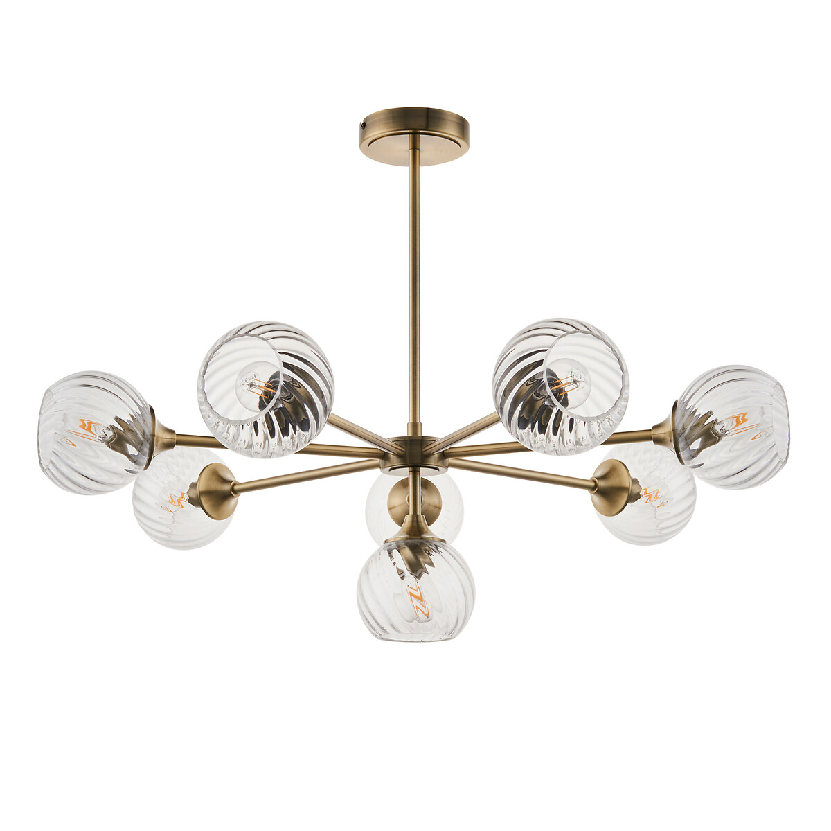 Allton Twisted Glass Pendant Light aged brass, SO'HOME
