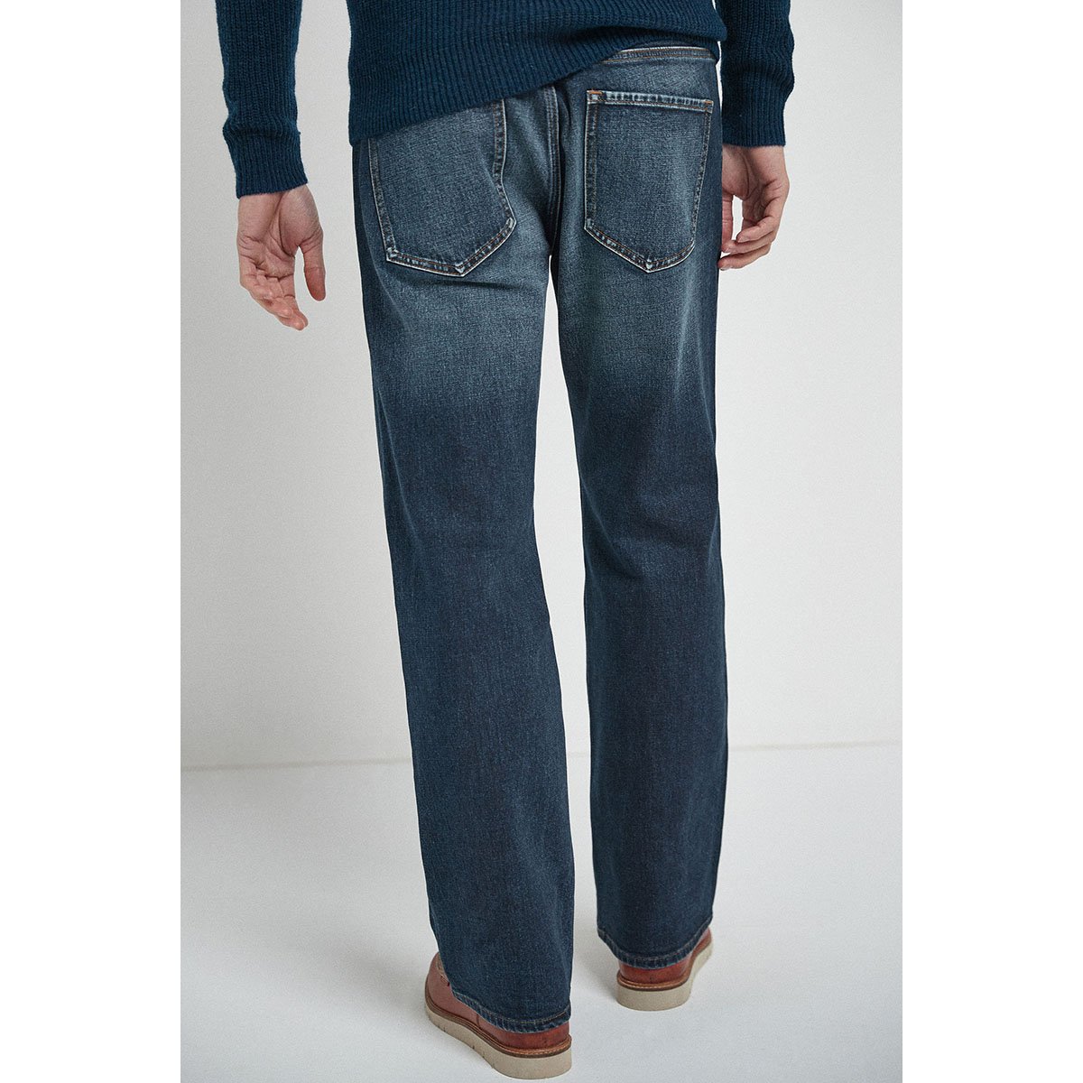 Jean Stretch Avec Ceinture Bootcut délavage bleu moyen, NEXT
