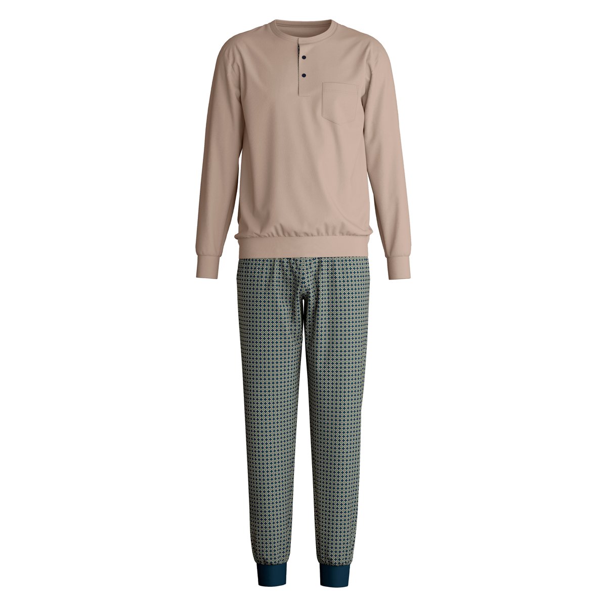 Pyjama avec bords élastiques manches longues Coton RELAX CHOICE sables chauds, CALIDA