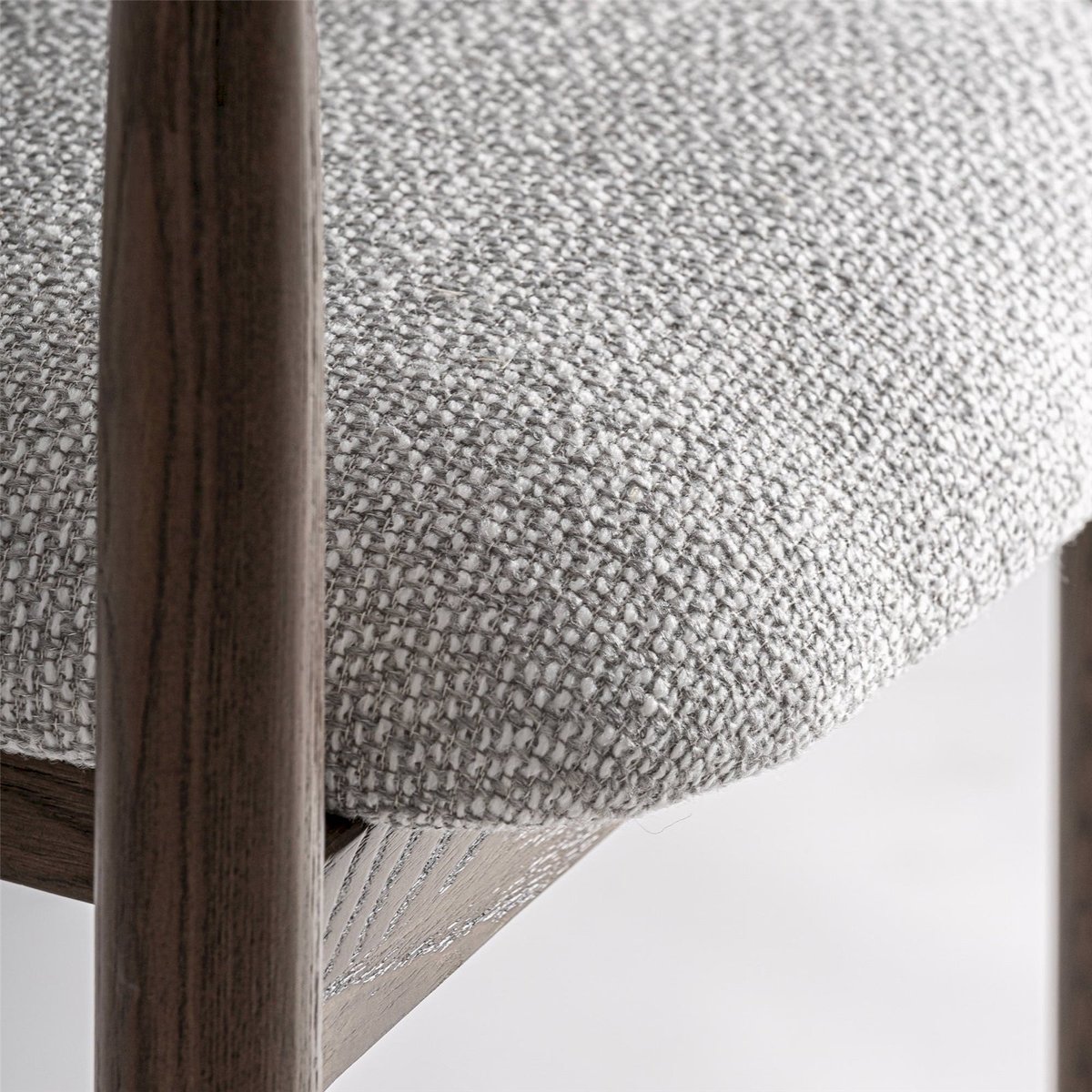 Tabouret haut en bois de frêne gris et bois brun, RECOLLECTION