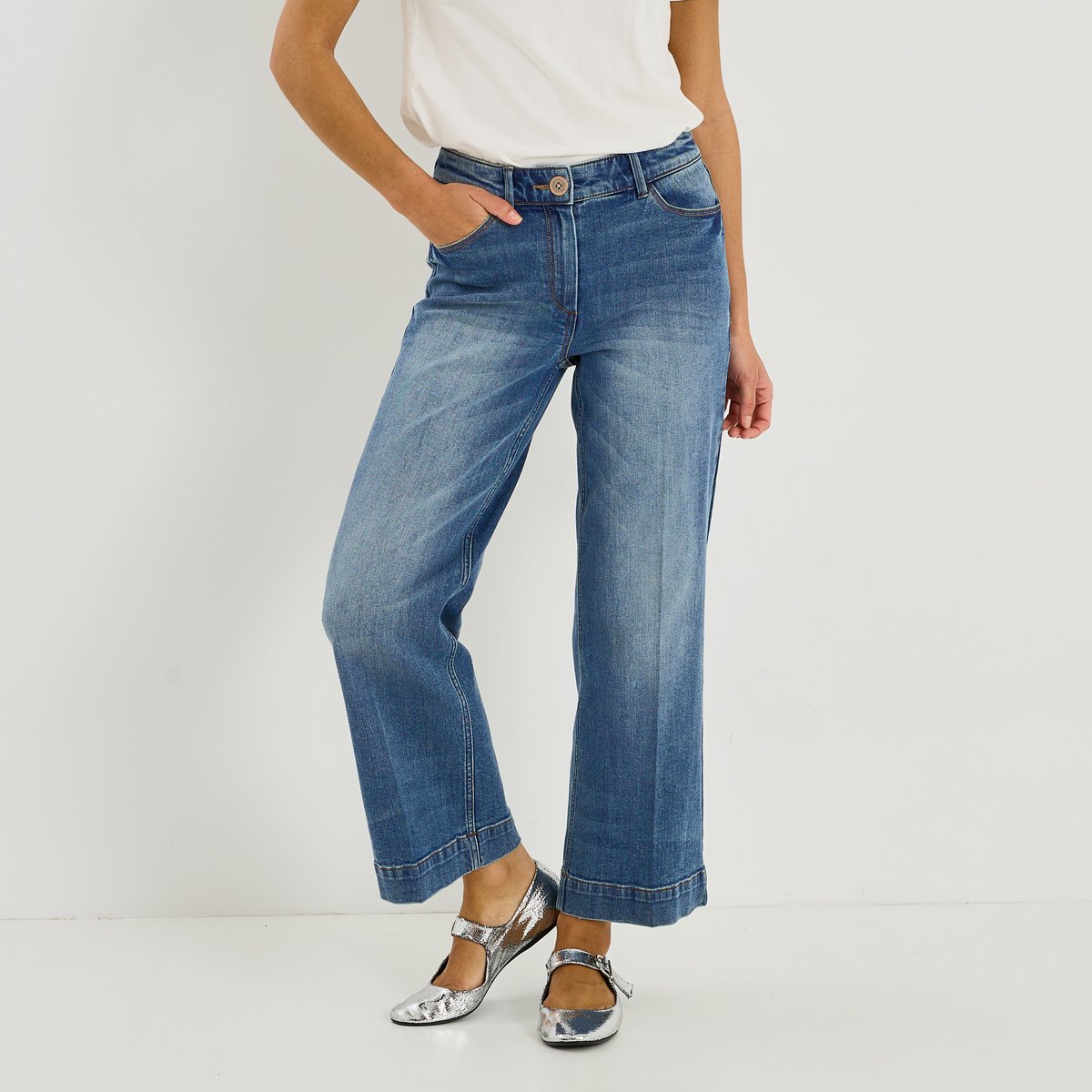 Jean flare raccourci KANSAS RF02 bleu, GRAIN DE MALICE