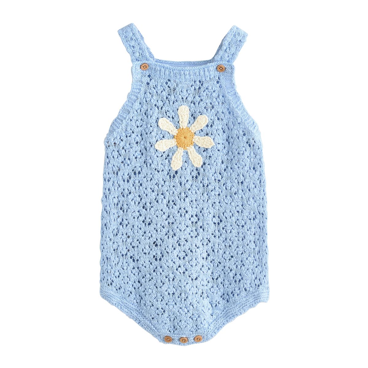 Barboteuse bébé en maille marguerite bleue, NEXT