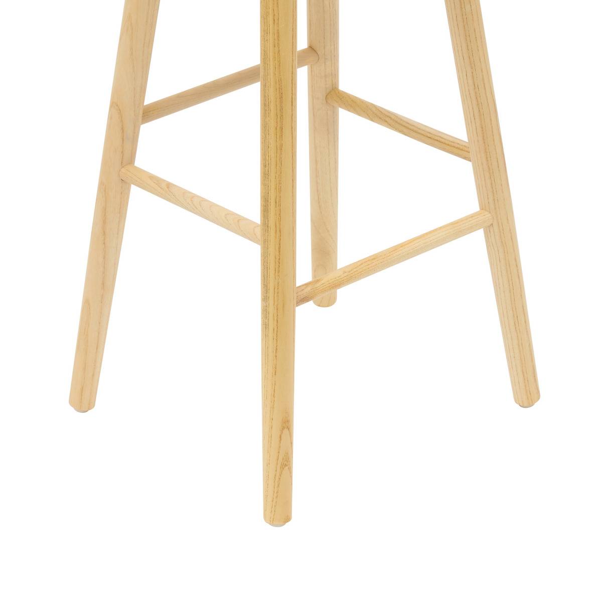 Tabouret de bar ovale en orme SENKA beige, ATMOSPHERA