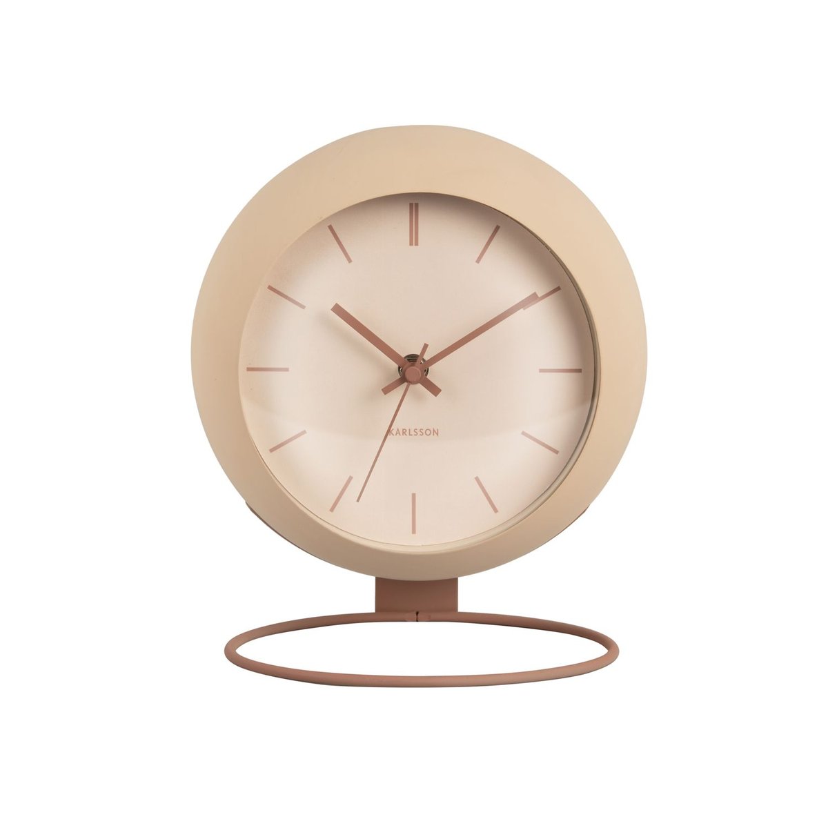 Horloge à poser design industriel NIRVANA GLOBE beige, PRESENT TIME