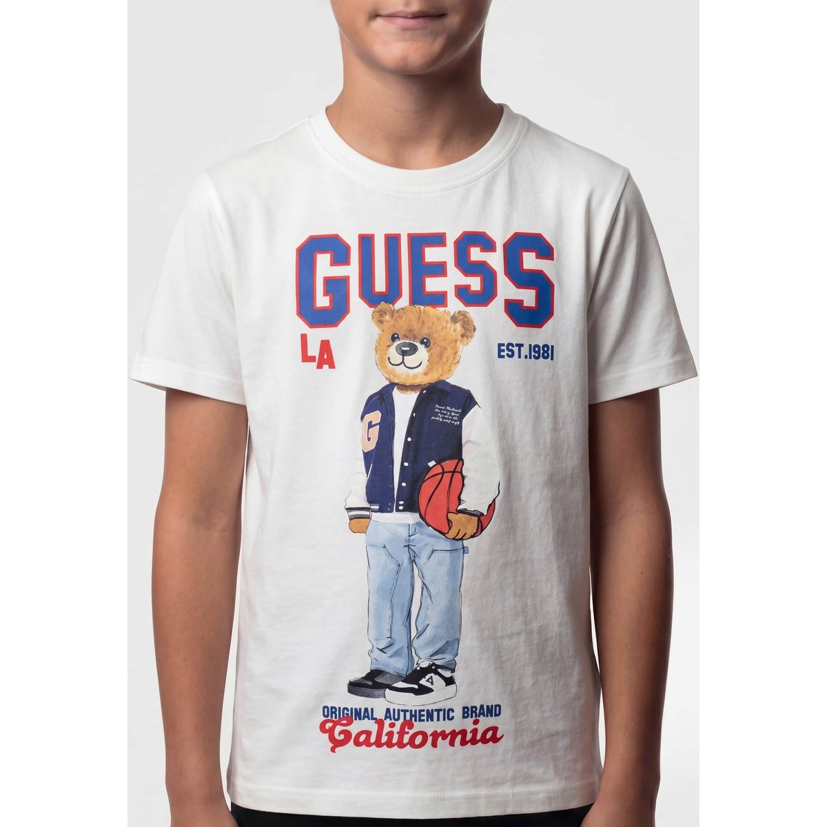 T-Shirt Avec Logo Imprimé blanc, GUESS KIDS