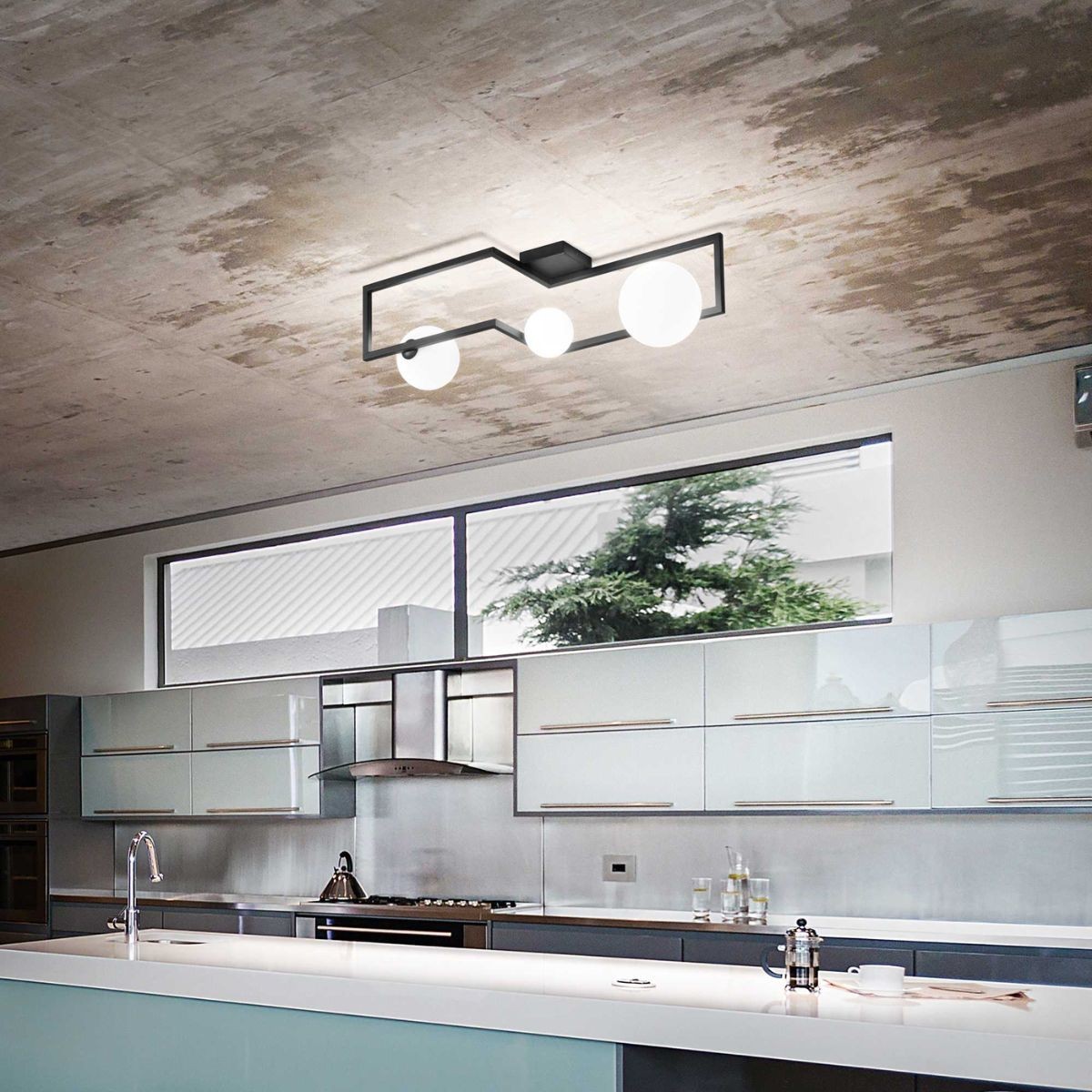 Plafonnier    ANGOLO noir, IDEAL LUX