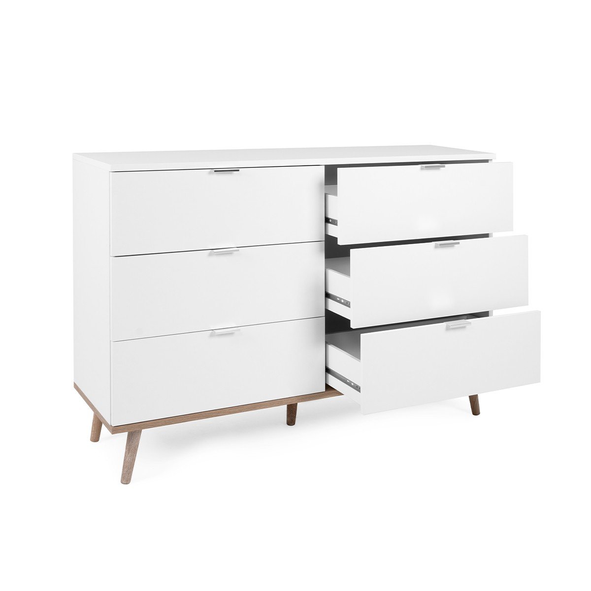 Commode 6 Tiroirs L120 cm - COPENHAGUE blanc, CALICOSY