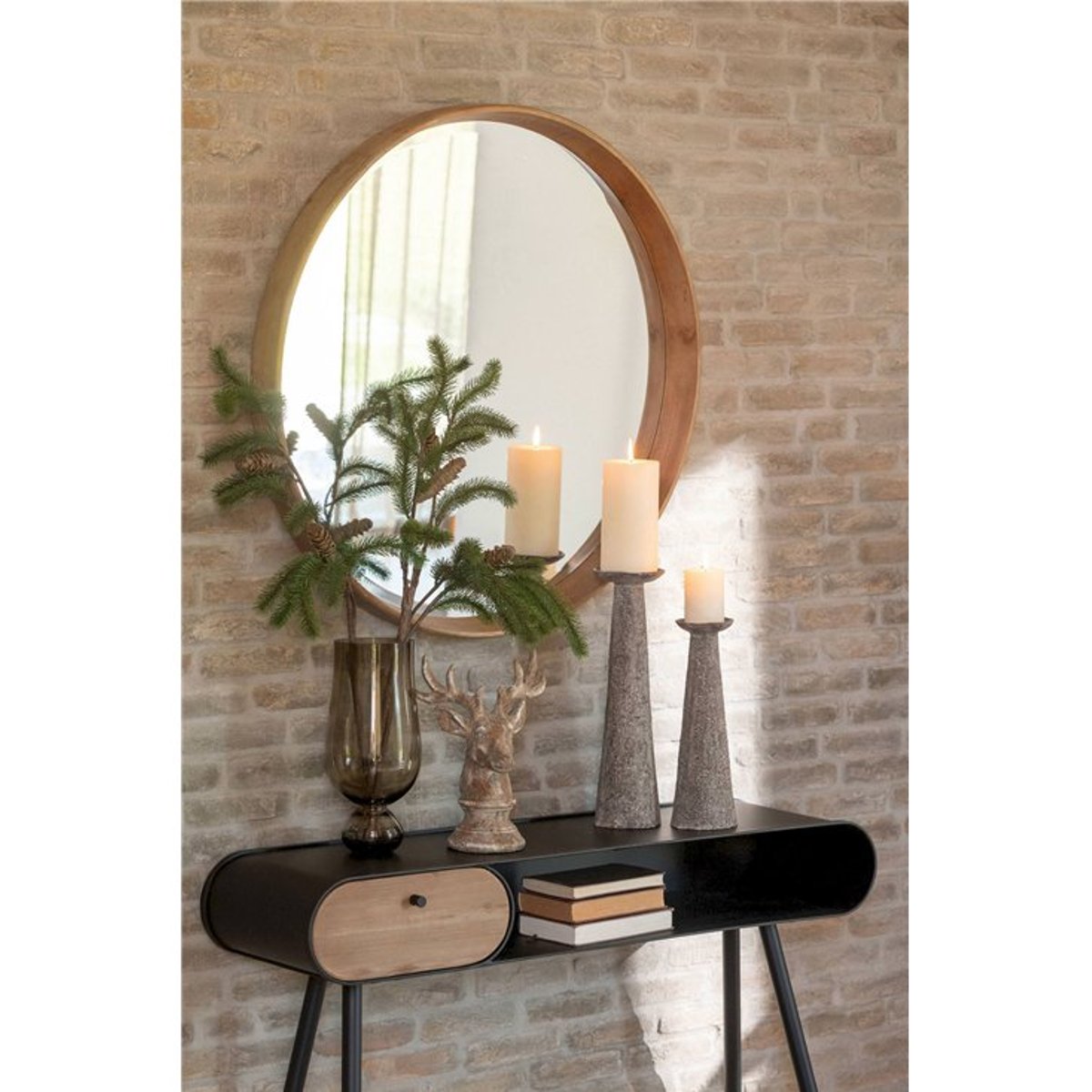 Lampe rectangulaire en pierre travertin pour salon beige travertin naturel, RECOLLECTION